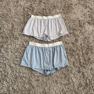 Rewash Blue & White Stripe & Solid Blue Sleep Shorts Set